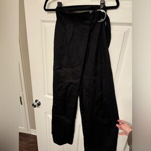 Black wide leg trousers